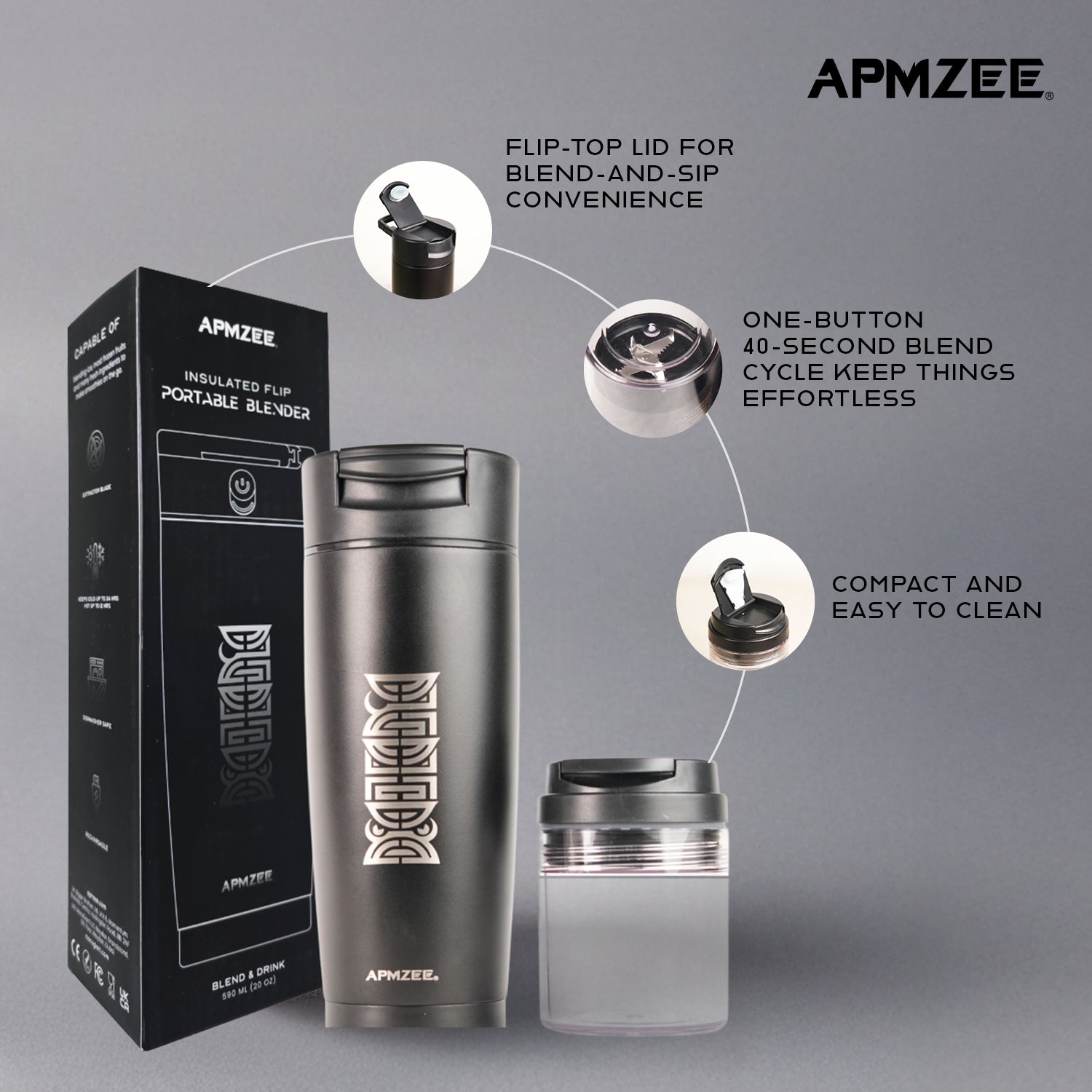 Insulated Flip Portable Blender