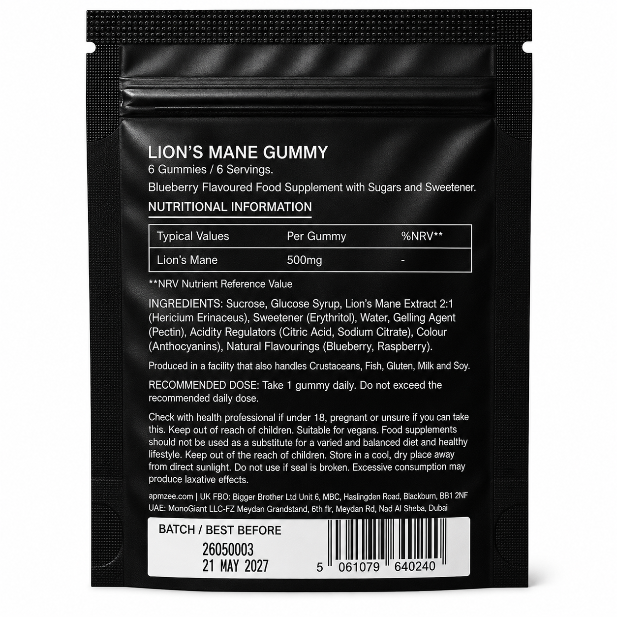 6 Gummies - Blueberry