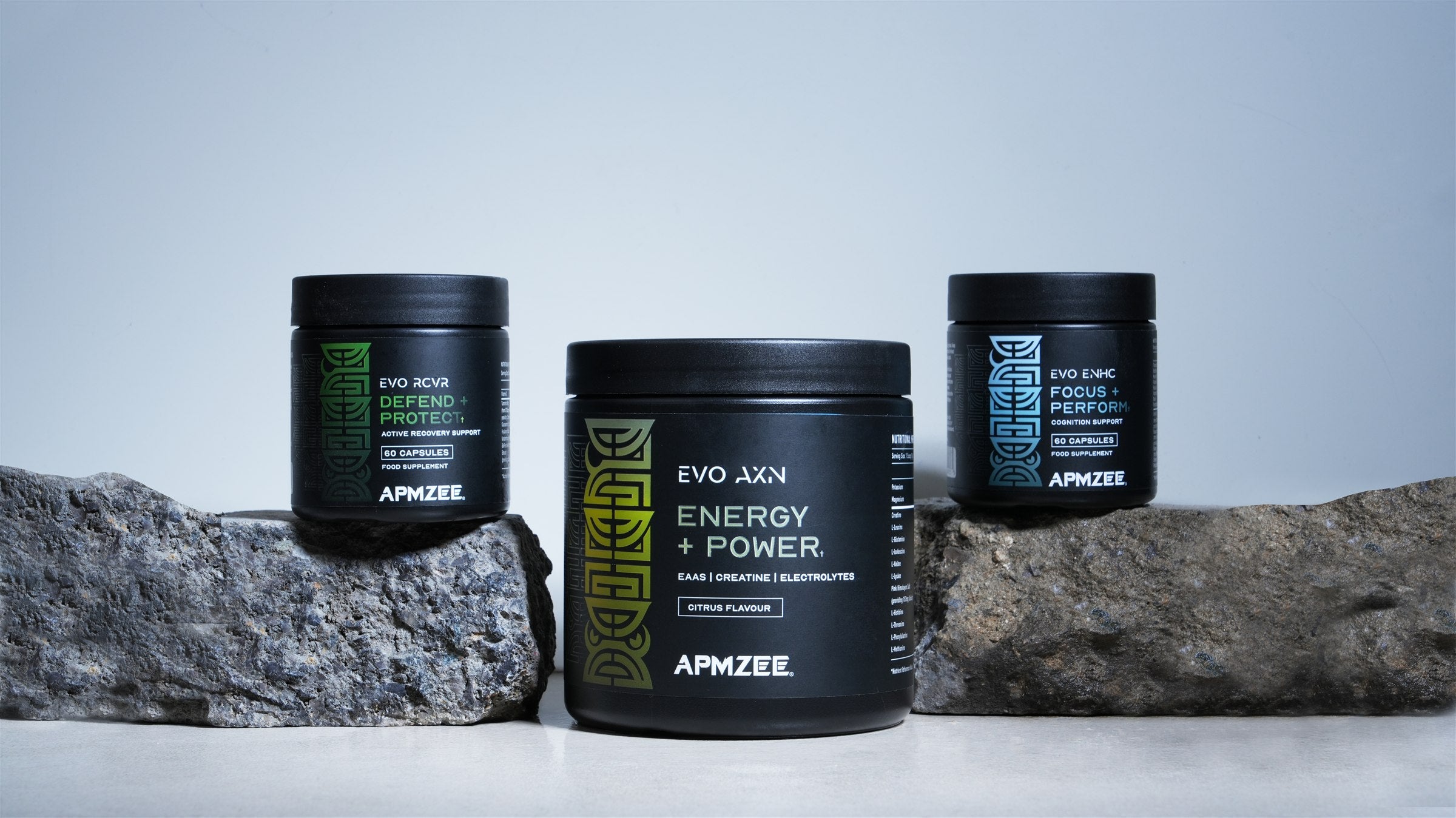 The APMZEE EVO supplement range including EVO AXN ENERGY+POWER